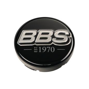 1 x BBS 2D Nabendeckel Ø70,6mm schwarz, Logo platinum silber (1970) - 58071045